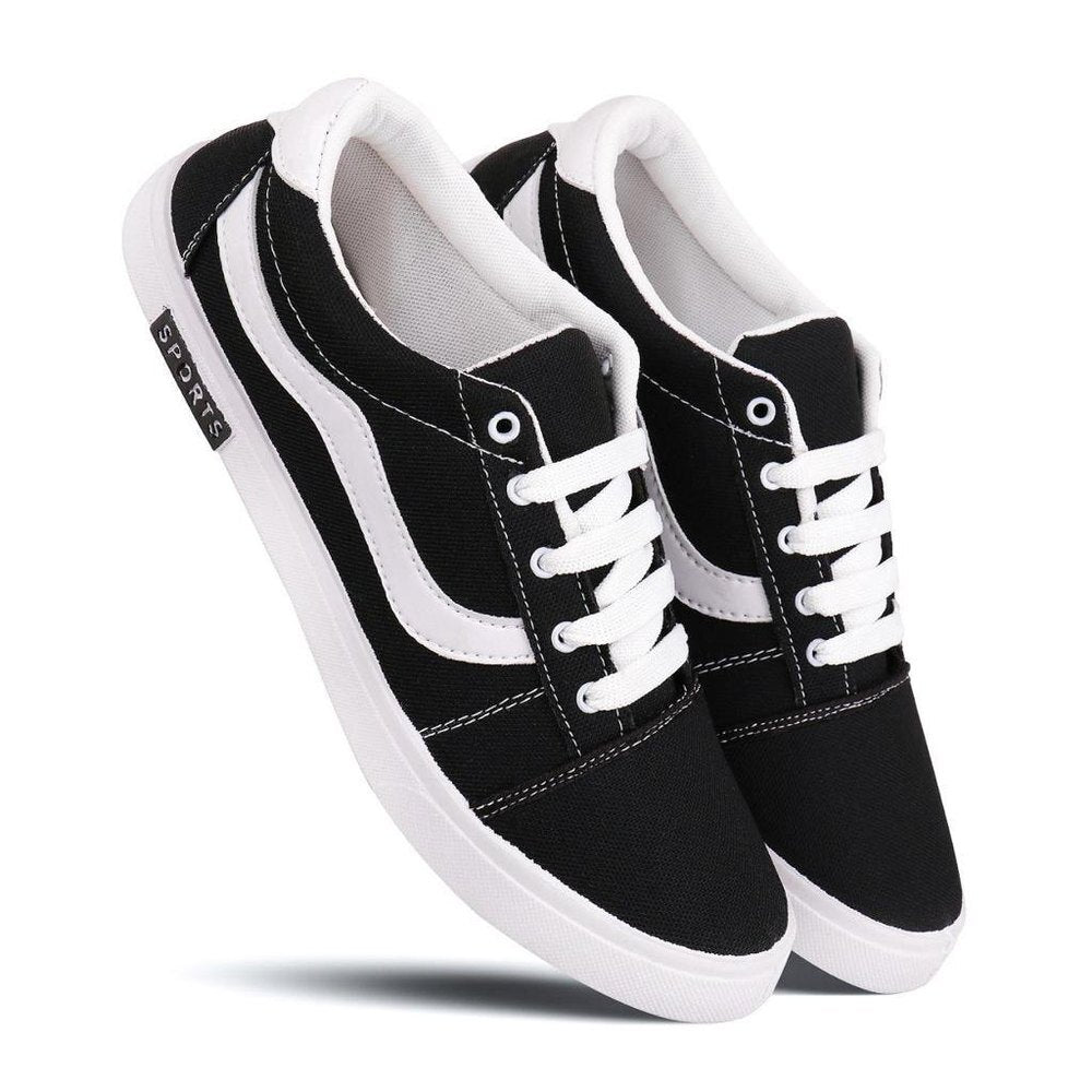 Casual Shoes for Men Black White Stylish Sneakers Size 6