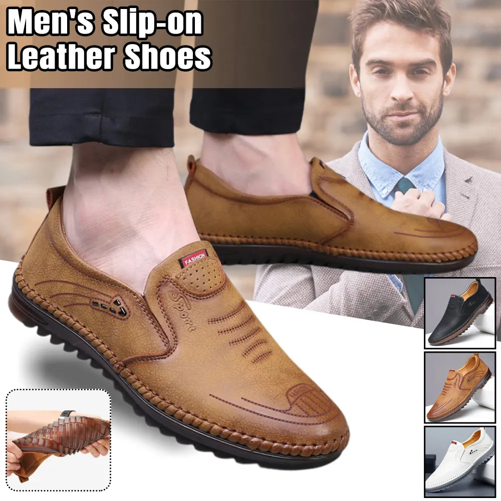 Beige Casual Leather Shoes for Men Stylish Comfort Wear