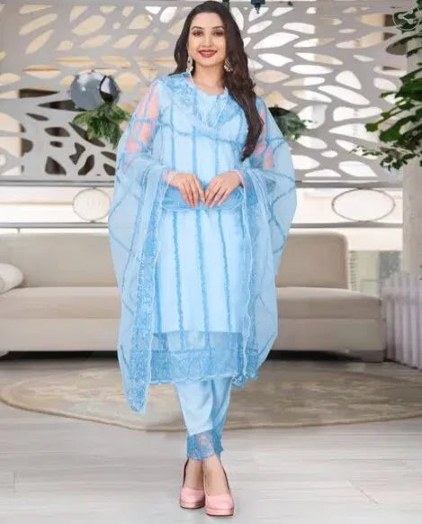 Kurta Set with Dupatta Bottomwear Women Ethnic Wear