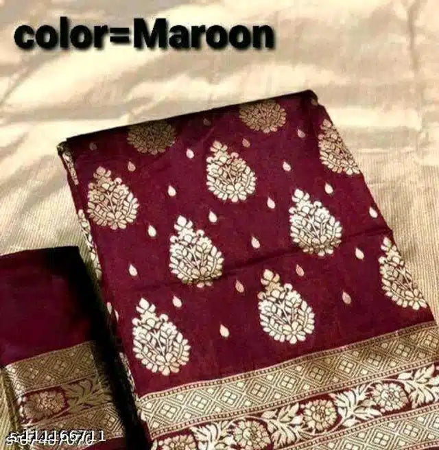 Banarasi Silk Saree Red 6.3m Traditional Ethnic Wear