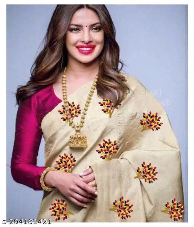 Jacquard Saree for Women Off White 6.3m Elegant Ethnic