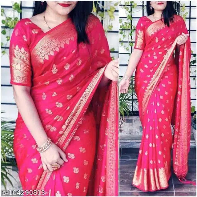 Jacquard Saree for Women Brown 6.3m Elegant Ethnic