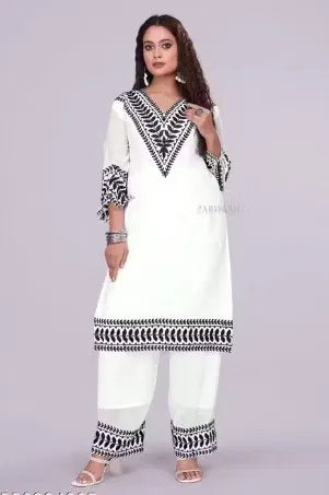 Kurta with Bottomwear Set Women Stylish Ethnic Outfit