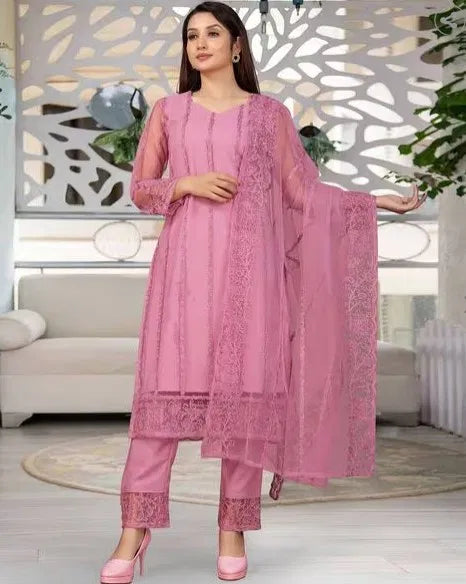 Kurta Dupatta Bottomwear Set Women Stylish Ethnic Wear
