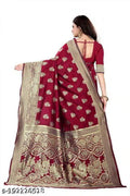 Banarasi Silk Saree Red 6.3m with Blouse Ethnic Wear