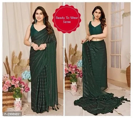 Georgette Striped Saree Pink 6.3m Lightweight Ethnic