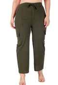 Cotton Blend Straight Fit Trouser Olive S Women Pants