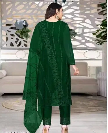 Kurta with Dupatta Bottomwear Set Women Ethnic Wear