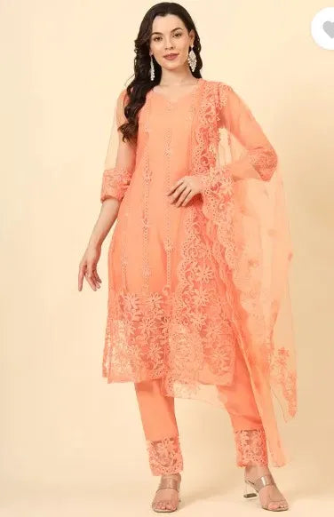 Kurta Dupatta Bottomwear Set Women Ethnic Wear Set