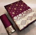 Jacquard Printed Saree Red 6.3m Elegant Ethnic Wear