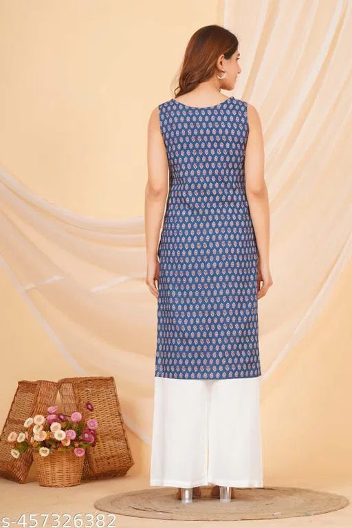 Daily Wear Kurti Sleeveless Casual Fancy Kurti Women