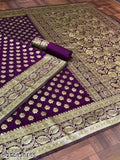 Jacquard Saree for Women Purple 6.3m Elegant Ethnic