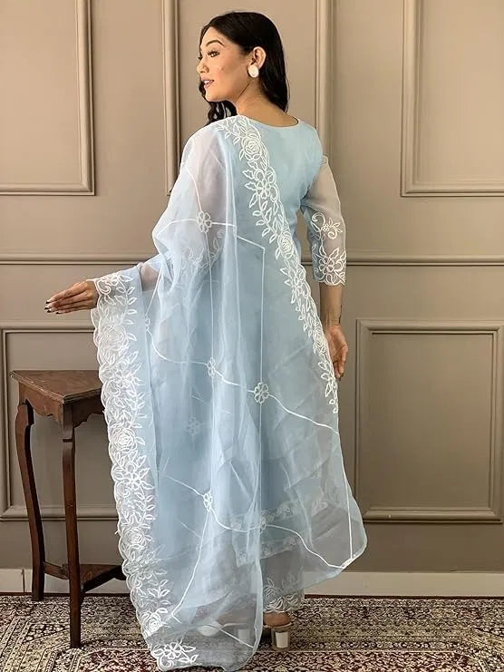 Kurta with Dupatta Bottomwear Set Women Ethnic Outfit