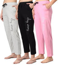Cotton Blend Straight Fit Trouser Women M Pack of 3