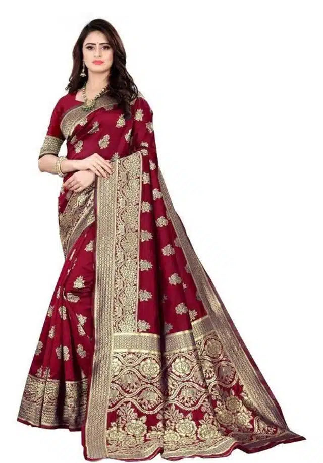 Jacquard Foil Printed Saree Black 6.3m Elegant Ethnic