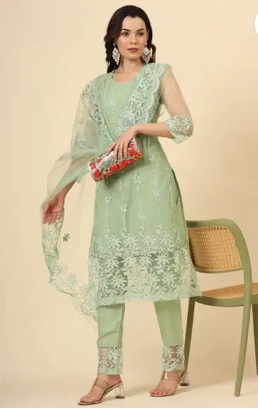 Kurta Dupatta Bottomwear Set Women Stylish Ethnic Wearrs