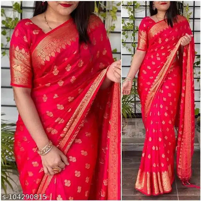 Jacquard Saree for Women Brown 6.3m Elegant Ethnic
