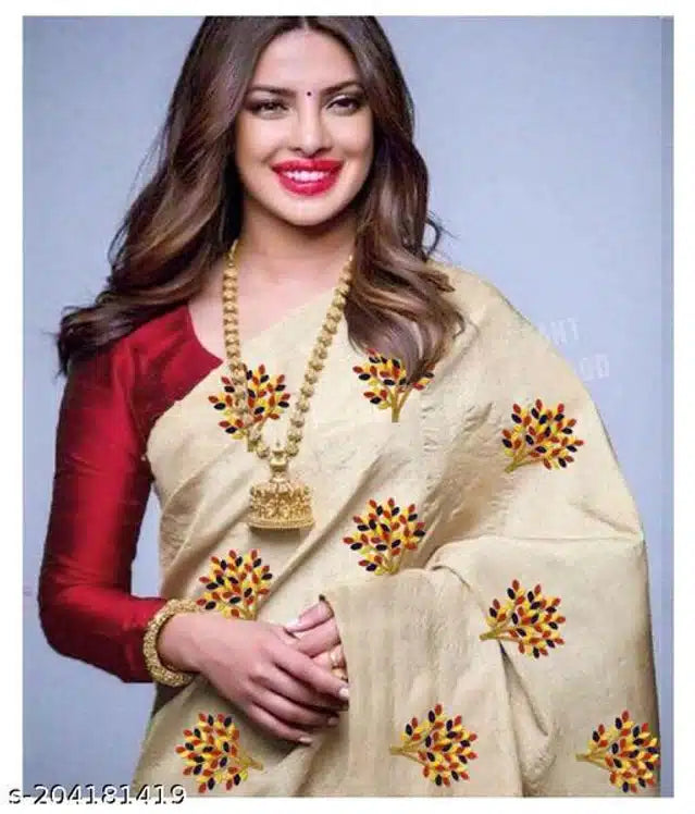 Jacquard Saree Off White 6.3m Elegant Ethnic Wear