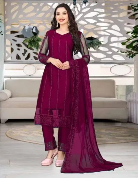 Kurta Dupatta Bottomwear Set Women Stylish Ethnic Wear